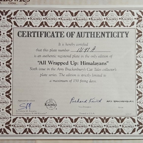 Amy Brackenbury's Cat Tales Collection Plate - Picture 5 of 6